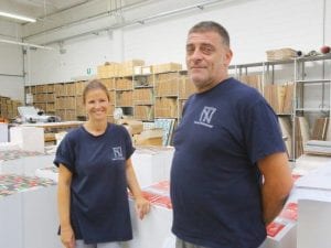 Andrea Meloni e la moglie Erika Mascheroni, proprietari della Nuova Tecnostampa di Gerenzano