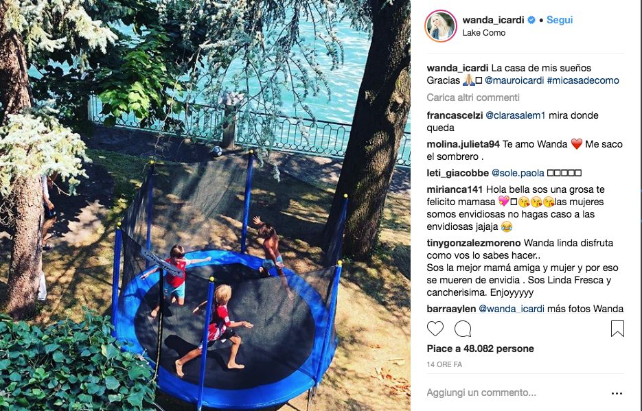 Il post su Instagram in cui Wanda Nara ringrazia il marito Mauro Icardi