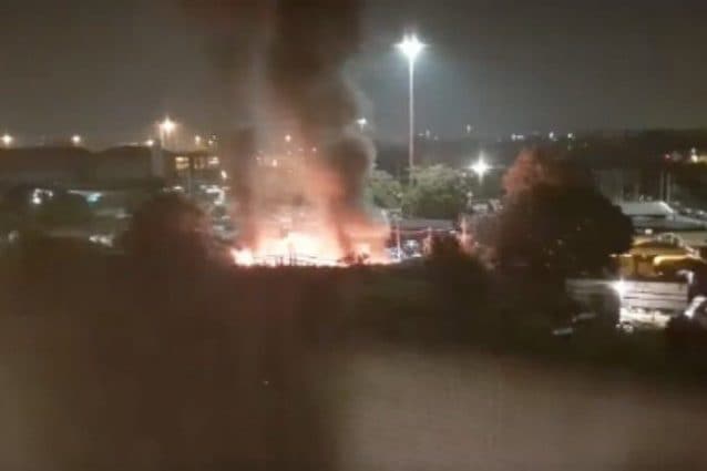 L’incendio nel campo rom in via Bonfadini del 2013