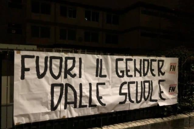 Lo striscione di Forza Nuova (Facebook)