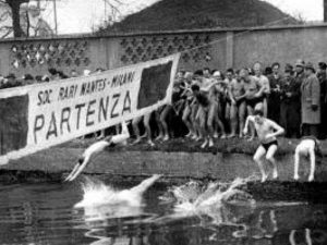 Il cimento invernale del 1960 (Foto dalla pagina Facebook: Stefano Tosi – Da Milano alla Barona. Storia, luoghi e persone)