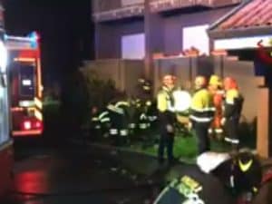 I vigili del fuoco in azione a Luino