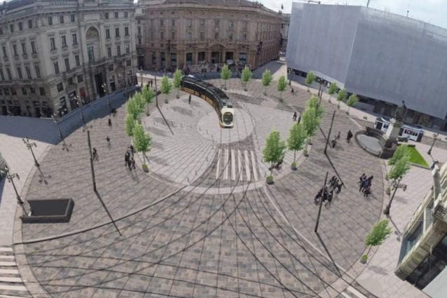 Il rendering della futura sistemazione di piazza Cordusio