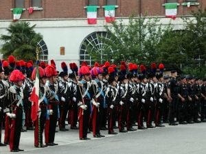 La cerimonia militare alla caserma di via Lamarmora nel 2018