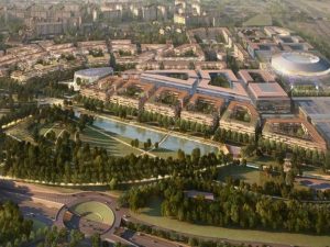 Il rendering del Pala–Italia Santa Giulia