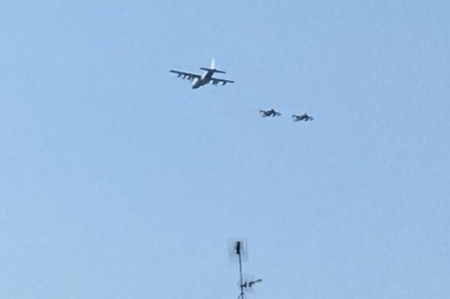 I tre aerei militari (Foto da Facebook)