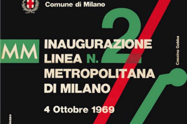 Particolare di una locandina pubblicitaria per l’inaugurazione della linea 2 della metro di Milano (dal sito Atm)