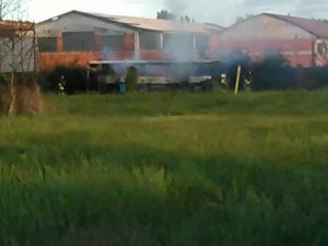 Bus in fiamme a Pegognaga – Foto Facebook