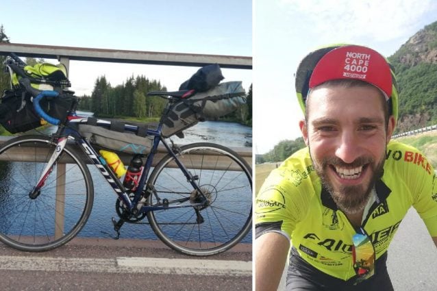Matteo Brocchieri e la bici che gli è stata rubata (Facebook)