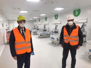 Il governatore Fontana all’ospedale Fiera Milano