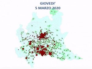 I contagi in Lombardia al 5 marzo