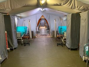 L’ospedale da campo di Crema (Facebook)