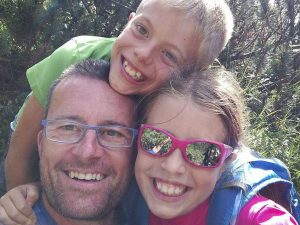 Mario Bressi e i figli Elena e Diego