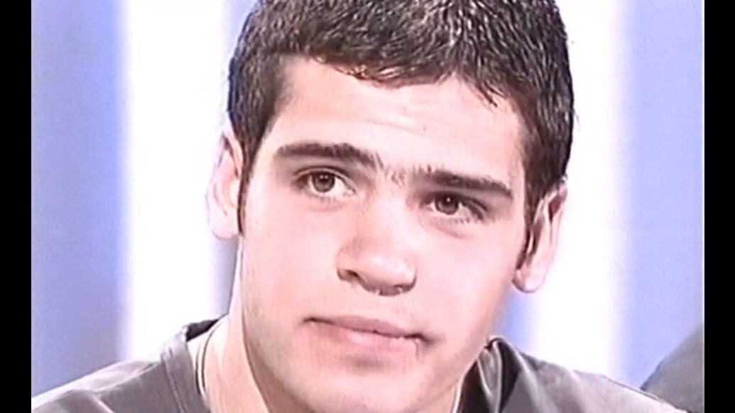 Luca Quarto nel 2002, a 18 anni, ospite in tv.