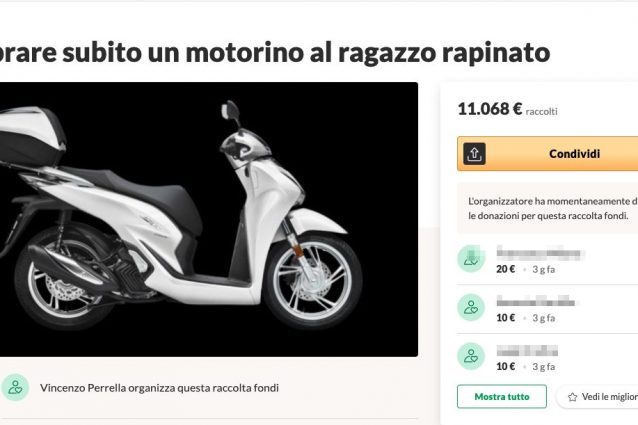 La raccolta fondi su GofundMe