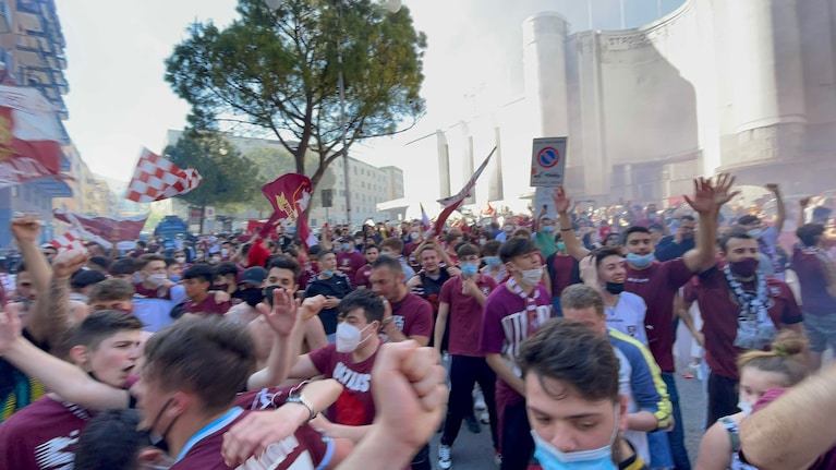 10 maggio 2021: a Salerno si festeggia la promozione in Serie A.