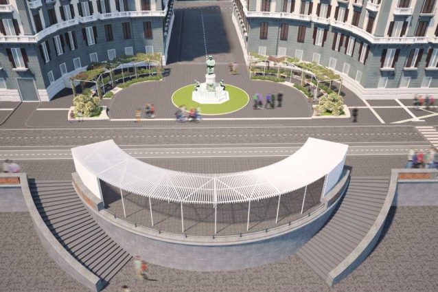 Il render della nuova Piazza Nazario Sauro realizzato dallo studio Discetti