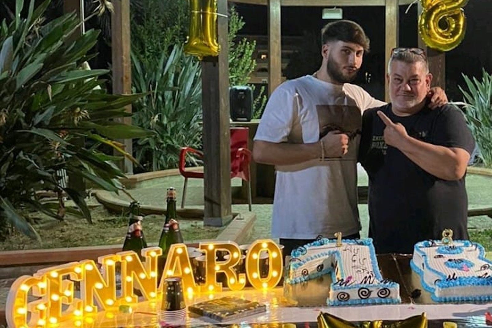 Gennaro Leone e il coach di boxe Antonio Coppola