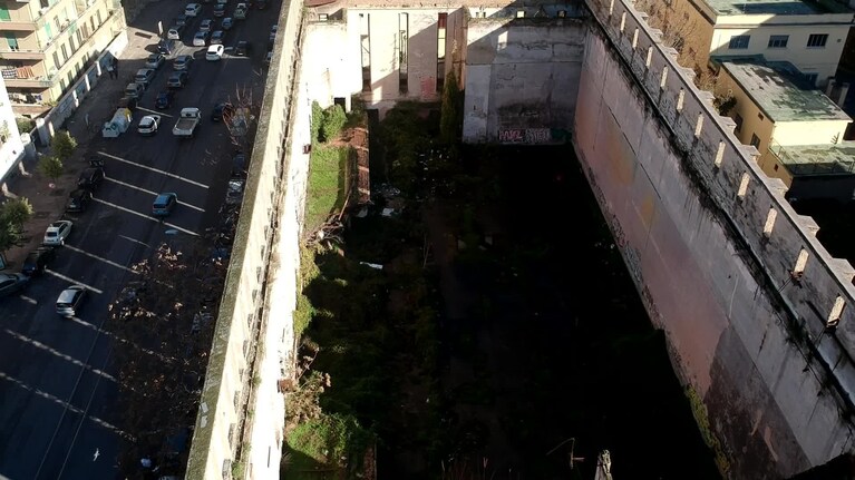 Lo Sferisterio Partenopeo visto dall'alto.
