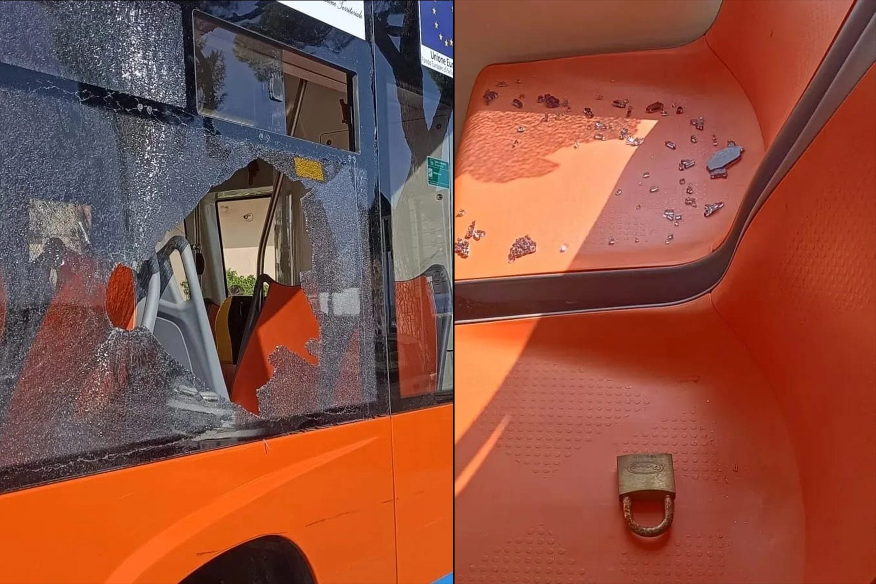 Catenaccio Contro Bus In Corsa Esplode Finestrino 15enne Ferita Agli 