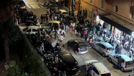 Uno dei momenti della rissa al Vomero