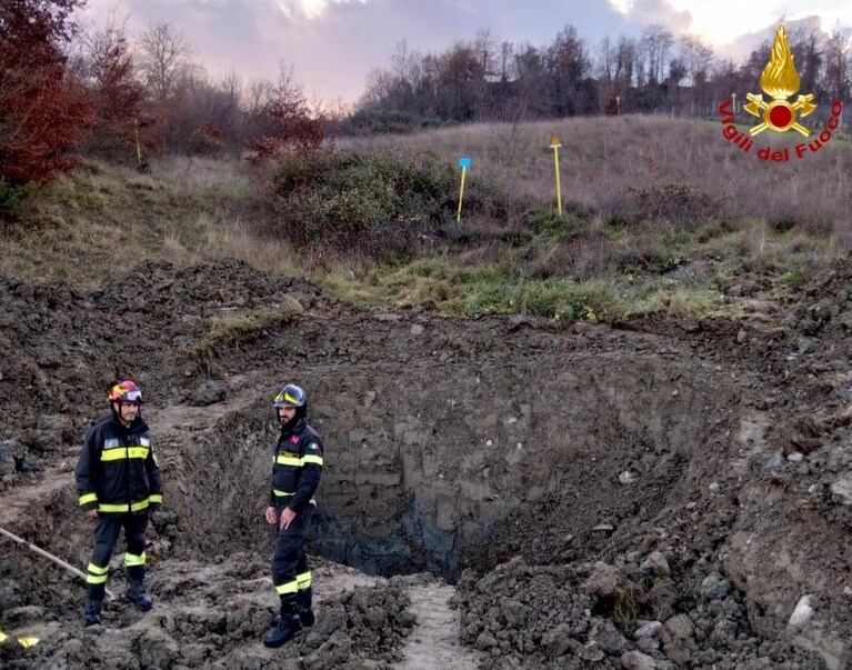 Il luogo dell'incidente a Castel Viscardo (Terni)