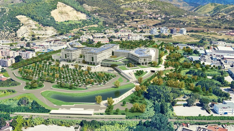 Rendering del nuovo ospedale San Giovanni Di Dio - Ruggi d'Aragona di Salerno