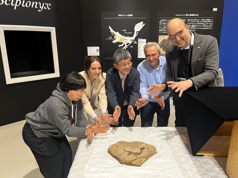 Il dinosauro Ciro arrivato a Tokyo