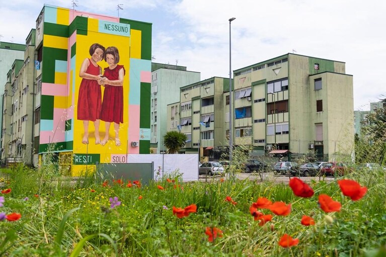 Il grande murale realizzato dall'artista Igor Scalisi Palminteri