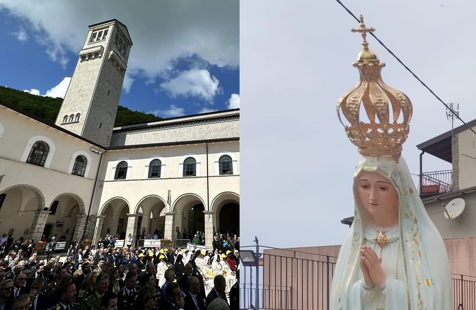 La statua della Madonna di Fatima al Santuario di Montevergine per il