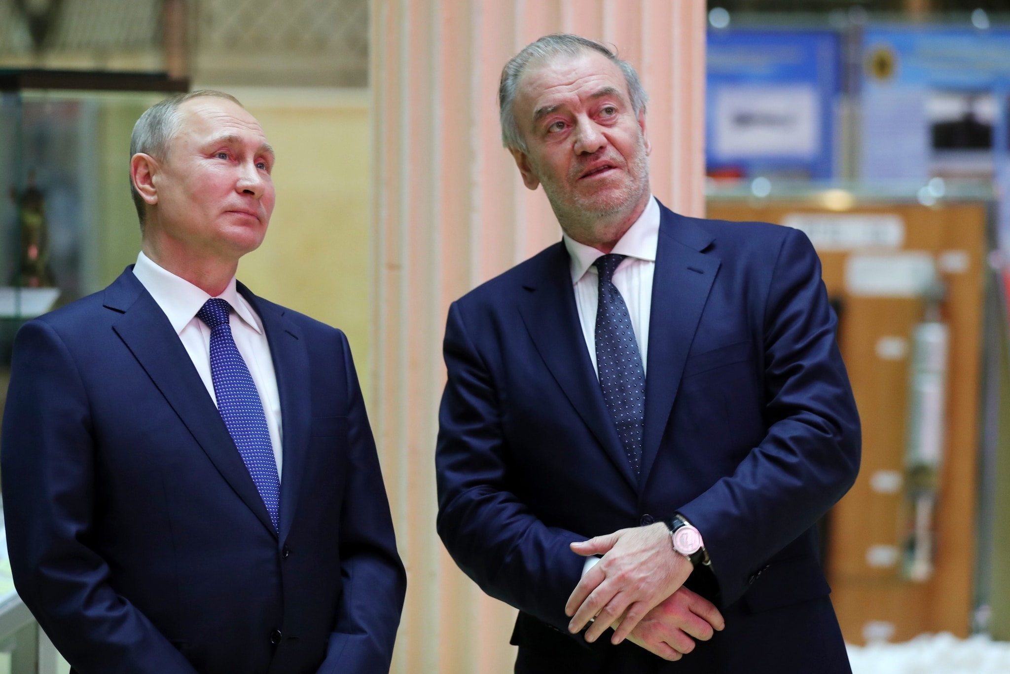 Valery Gergiev e Vladimir Putin parlano a Mosca, Russia, anno 2018