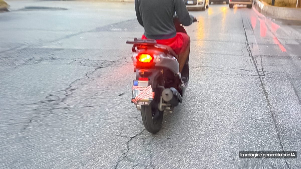 Targa coperta col nastro adesivo – ricostruzione con IA