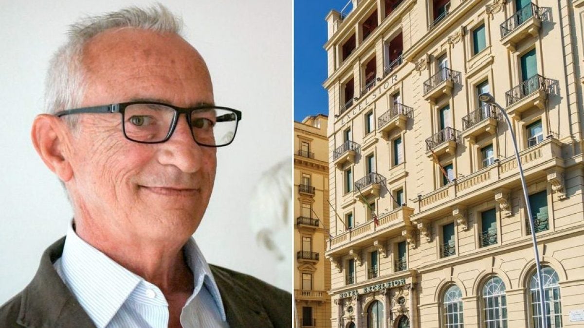 Salvatore Naldi, presidente Federalberghi Napoli (a sinistra). L’Hotel Excelsior (a destra)