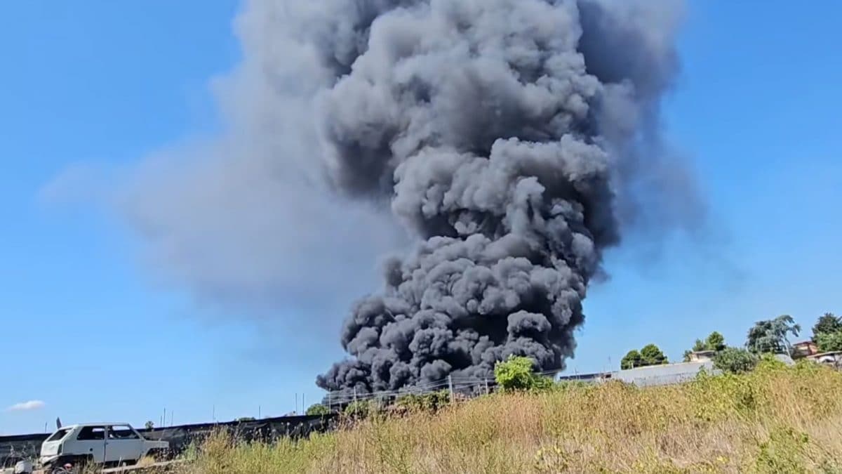 Il luogo dell’incendio, a Pompei (Napoli)