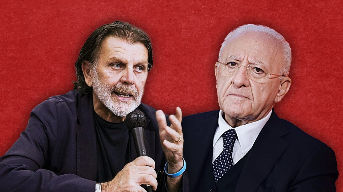 Il giornalista Massimiliano Amato e il governatore Vincenzo De Luca