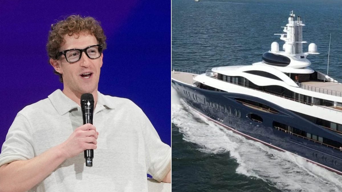 Mark Zuckerberg (a sinistra). Lo yacht Launchpad (a destra)