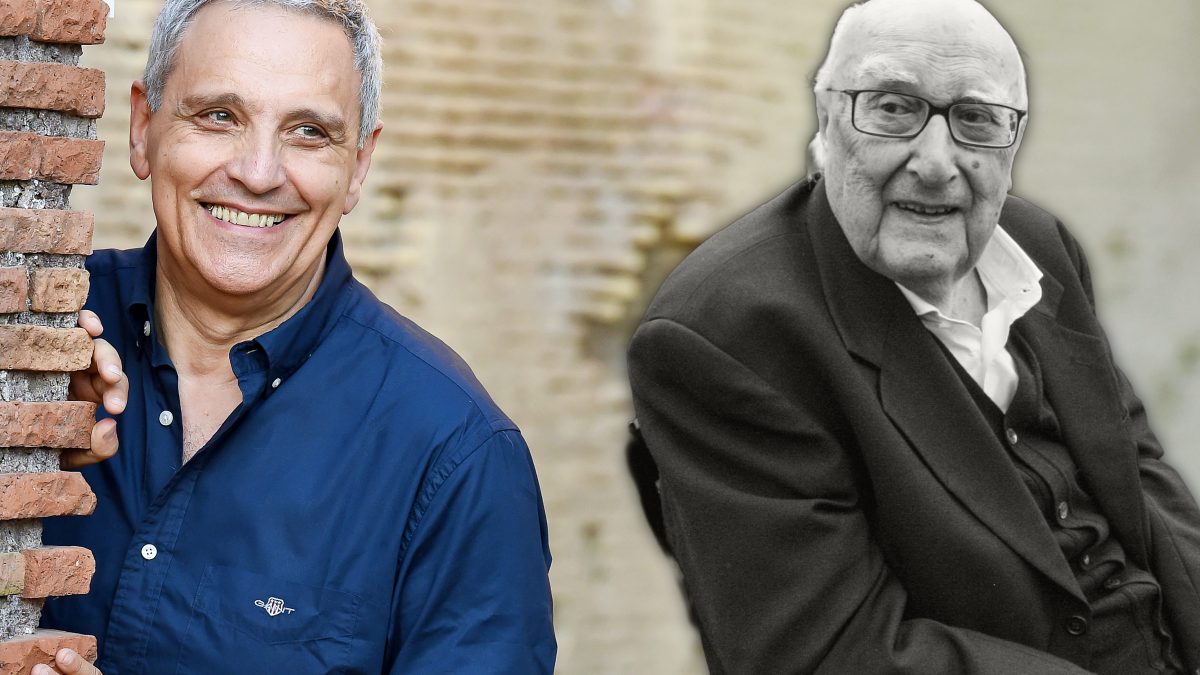 Lo scrittore napoletano Maurizio de Giovanni e lo scomparso Andrea Camilleri