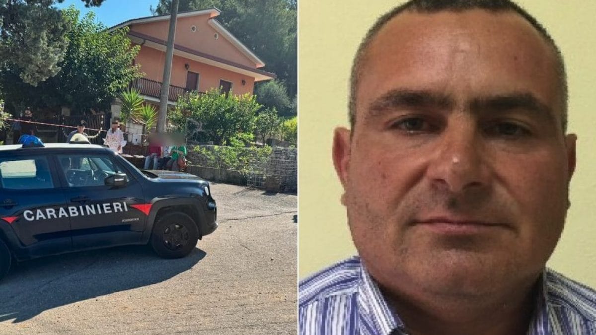La casa del delitto a Paupisi (a sinistra). Salvatore Ocone, 58 anni, ricercato dai carabinieri (a destra)