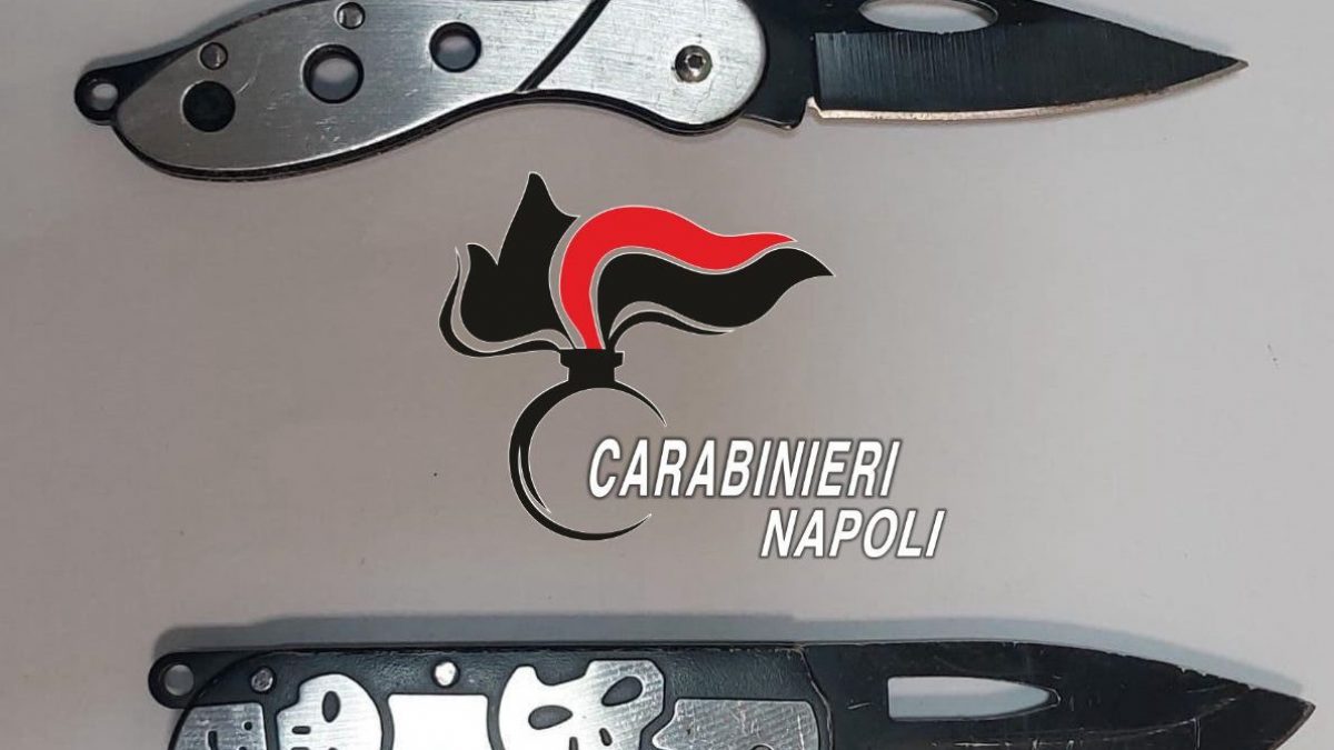 I due coltelli sequestrati al 16enne dai carabinieri