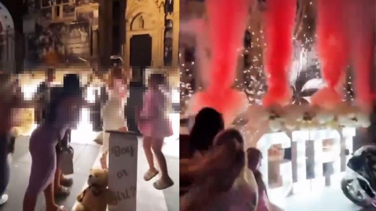 Due fotogrammi del video al Duomo di Napoli