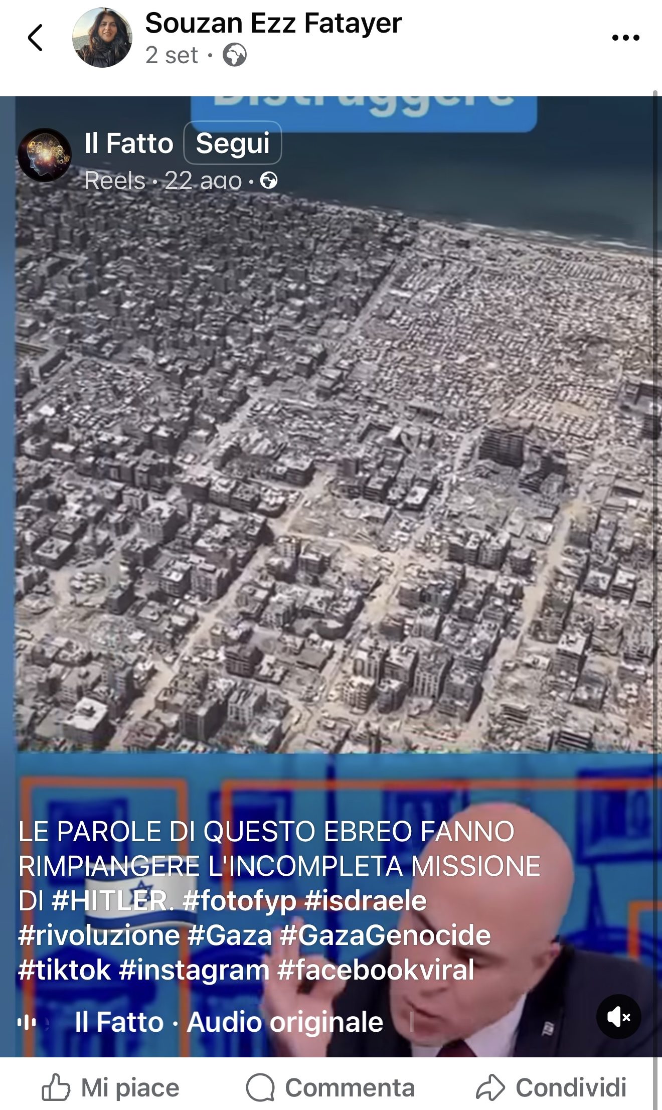 Il post condiviso dalla candidata AVS