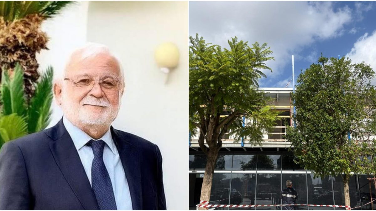 La vittima, Vincenzo Bolero, e il cantiere dove è avvenuta la tragedia, a San Vitaliano (Napoli)