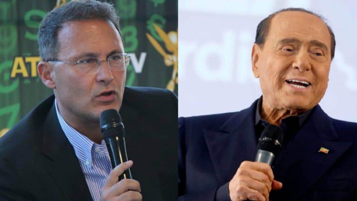 Edmondo Cirielli (a sinistra) e Silvio Berlusconi (a destra)