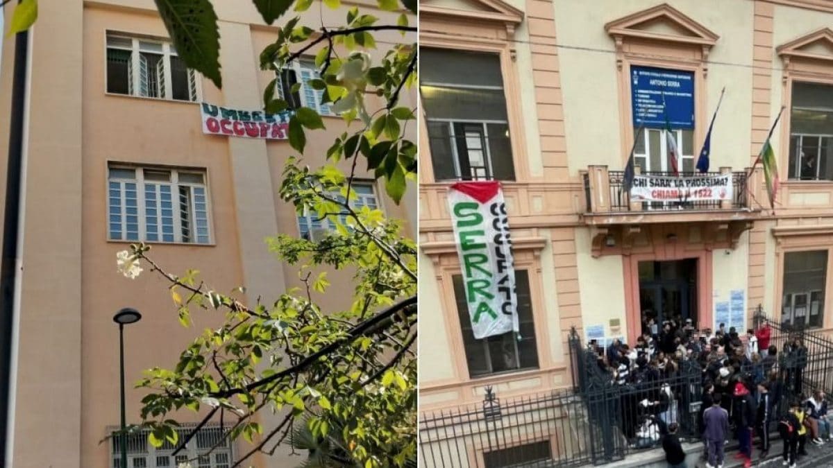 Il Liceo Umberto (a sinistra) e l’Istituto Serra (a destra)