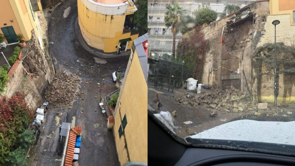 Il costone crollato a Posillipo