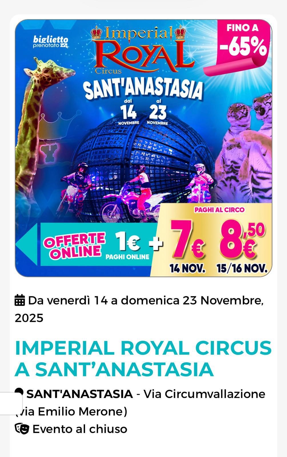 L’evento circense a Sant’Anastasia