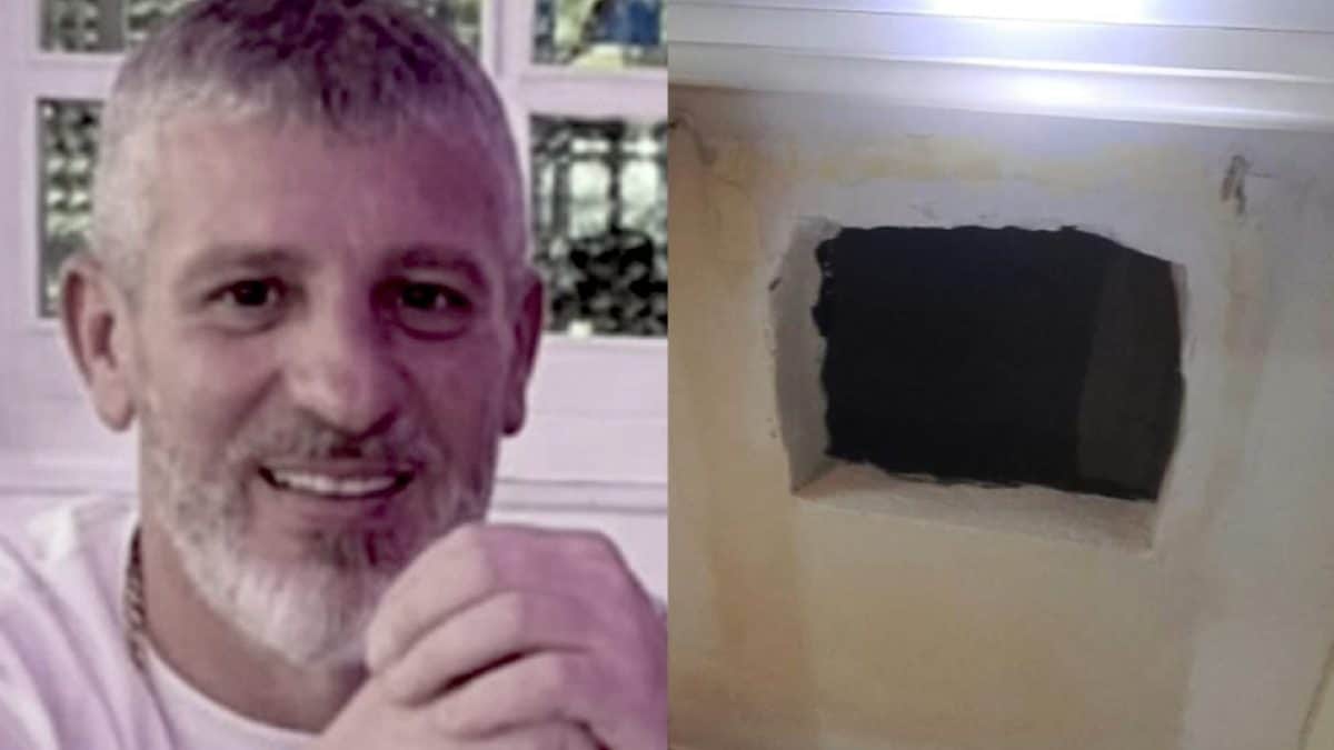 Ciro Andolfi (a sinistra) e il vano segreto nl quale si nascondeva