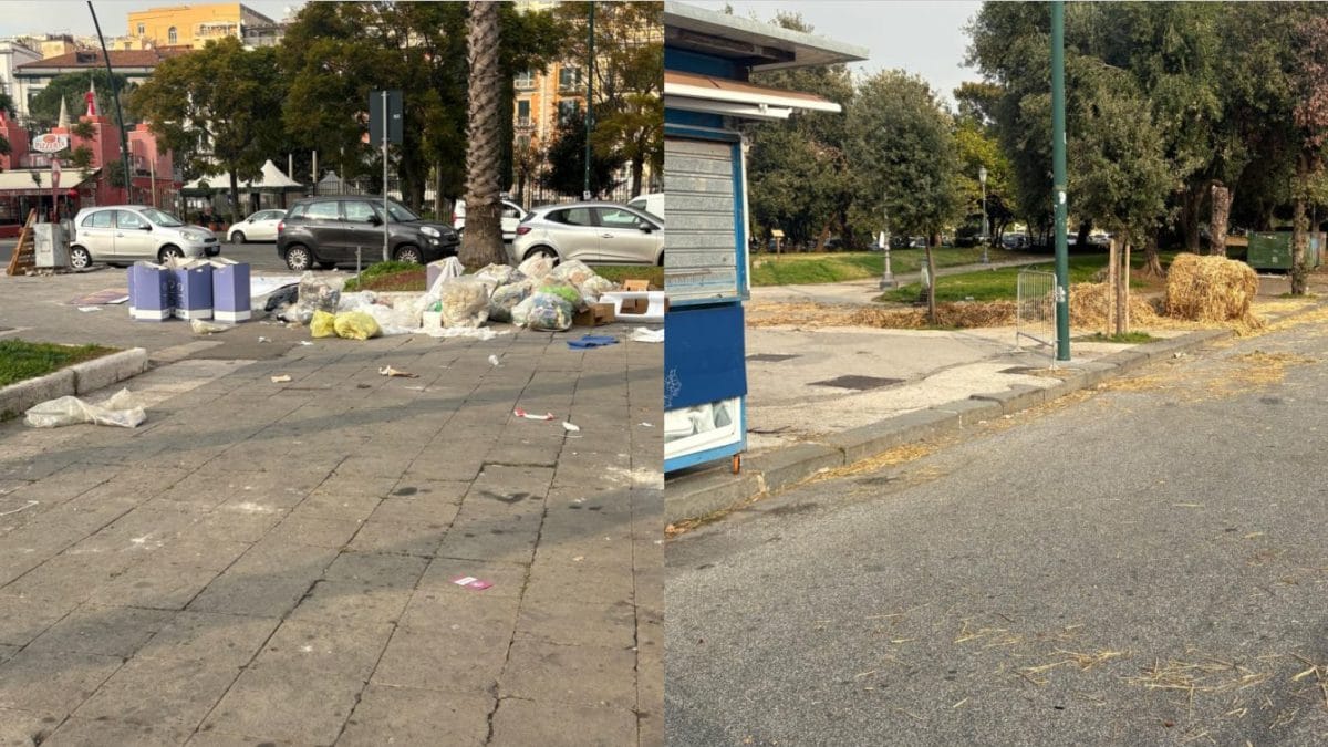 I rifiuti sul Lungomare di Napoli dopo la gara (Foto: Fanpage.it)