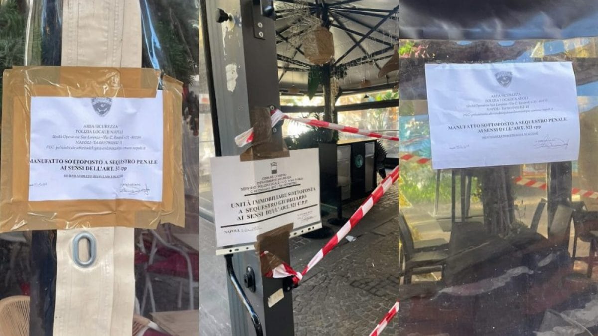 I gazebo e dehors sottoposti a sequestro al Vomero