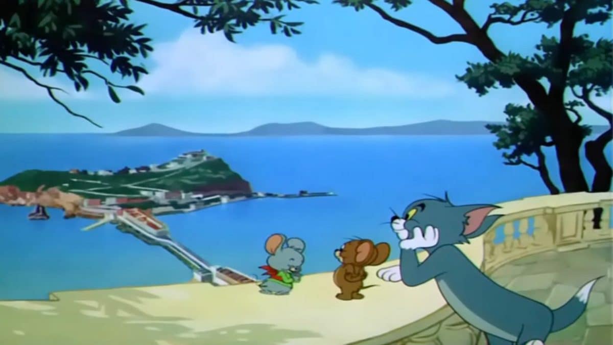 Tom, Jerry e l’italiano Topo mentre osservano Nisida